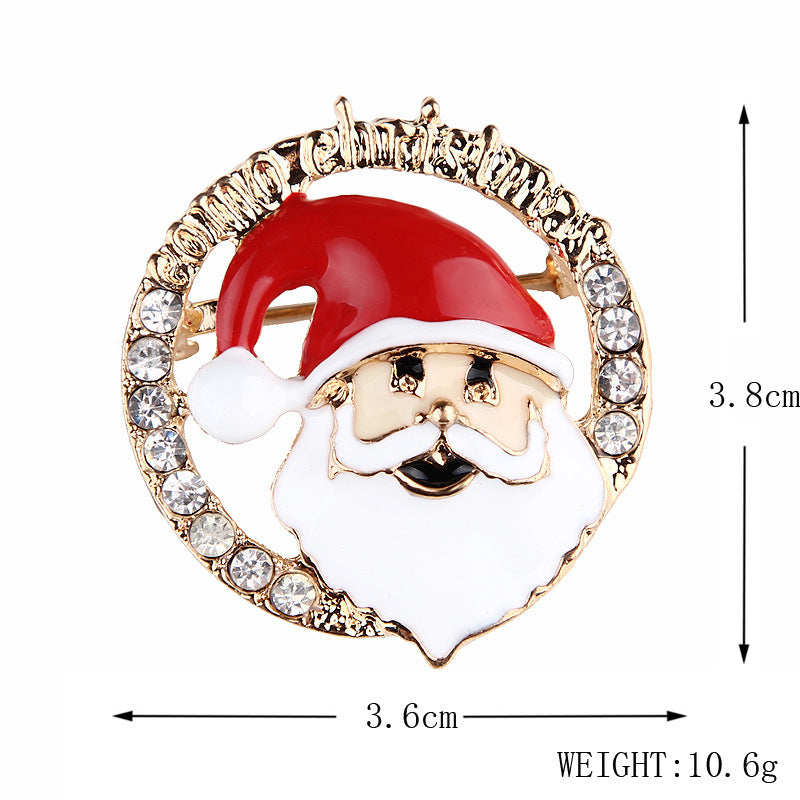 Women's Christmas Brooches Set - New Fashion Santa Tree Reindeer Wreath Snowflake Bell Pins
