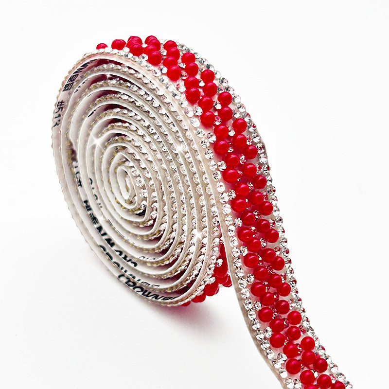 Pearl Rhinestone Strip, Self-adhesive Rhinestone Strip, Diy Jewelry Accessory, Shoe And Bag Decoration, Clothing Rhinestone Patch