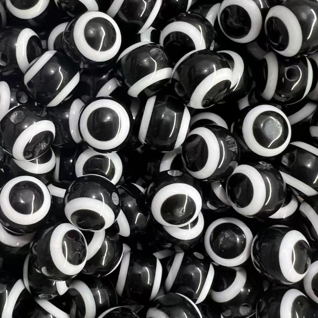 Resin Devil's Eye Beads - Turkish Blue Evil Eye Striped Loose Beads for DIY Jewelry