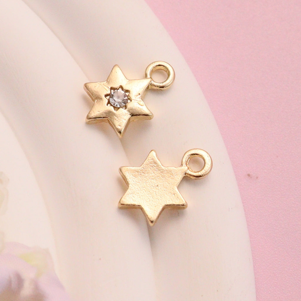 Alloy Pentagram Diamond Inlaid Small Pendant, Star Jewelry Accessories, Clothing Necklace, Mobile Phone Chain, Diy Material Small Pendant