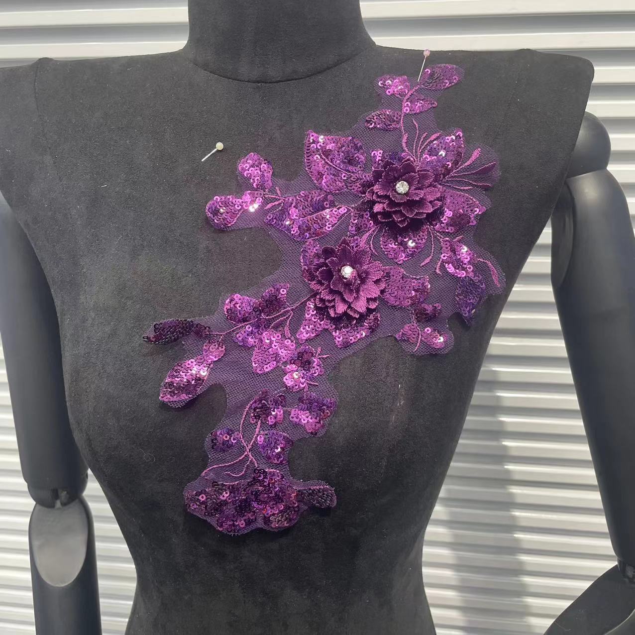 3D Embroidered Flower Patches & Delicate Lace Trims - All-in-One Apparel Decor Set