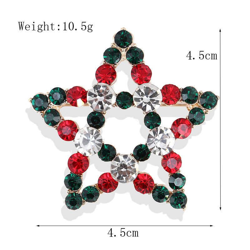 Women's Christmas Brooches Set - New Fashion Santa Tree Reindeer Wreath Snowflake Bell Pins