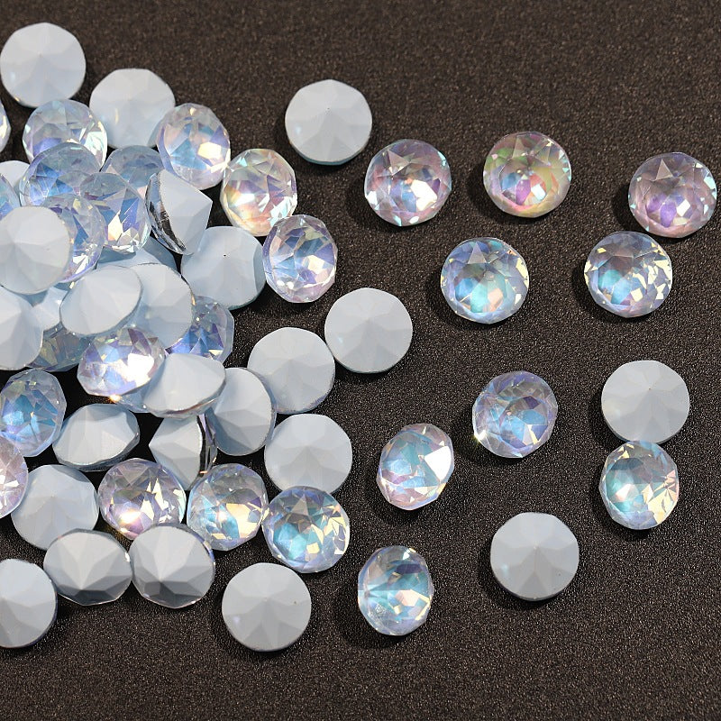 33-Facet 8mm Mocha Gradient Pointed-Back Nail Rhinestones – Mini Stacked Crystal Gems for DIY Manicure, Bag & Apparel Embellishments