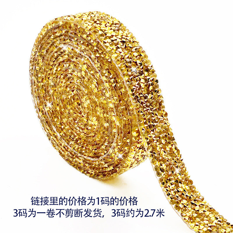 Resin rhinestone strip, self-adhesive rhinestone patch, clothing adhesive hot rhinestone DIY accessory rhinestone strip