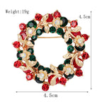 Women's Christmas Brooches Set - New Fashion Santa Tree Reindeer Wreath Snowflake Bell Pins