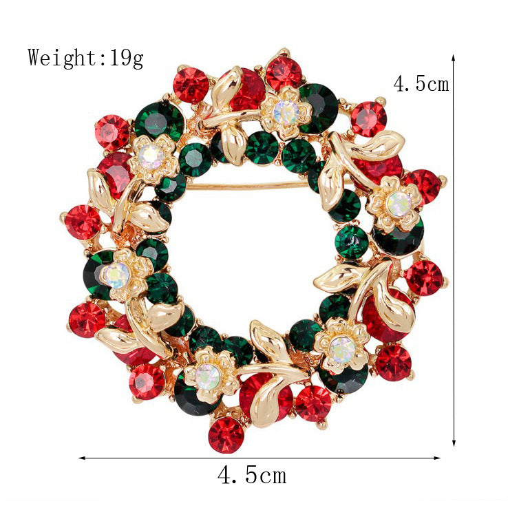 Women's Christmas Brooches Set - New Fashion Santa Tree Reindeer Wreath Snowflake Bell Pins