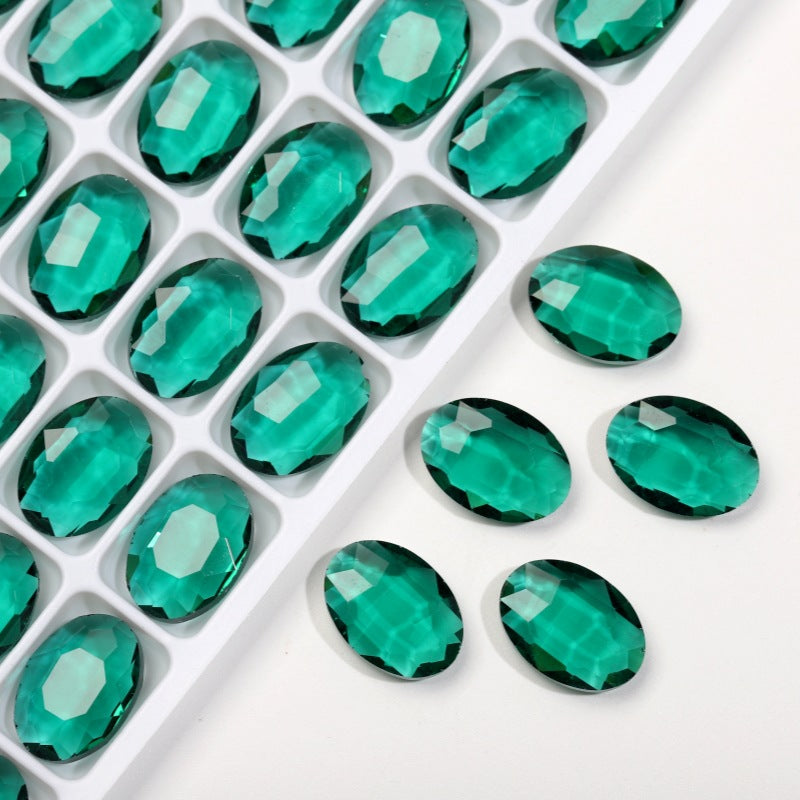 K9 Glass 10x14mm Ice Oval Pointed-Back Rhinestones – Bulk Colorful Marquise Gems for Nail Art