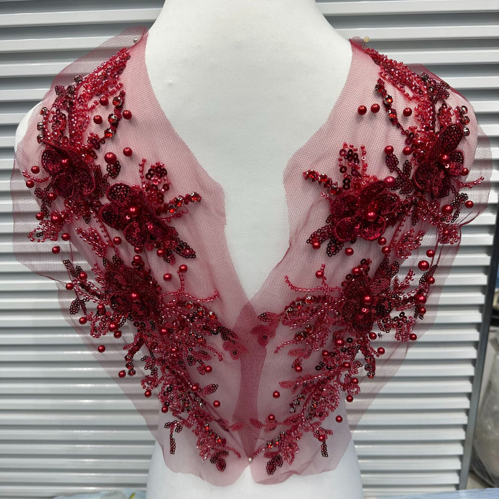 New Arrival Multi-Color Lace Embroidered Sequin Trim - DIY Bridal/Evening/Dance Costume Applique Lace Border