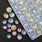 33-Facet 8mm Mocha Gradient Pointed-Back Nail Rhinestones – Mini Stacked Crystal Gems for DIY Manicure, Bag & Apparel Embellishments