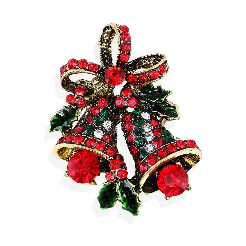 Women's Christmas Brooches Set - New Fashion Santa Tree Reindeer Wreath Snowflake Bell Pins