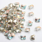Crystal Butterfly Gradient Pointed-Back Nail Rhinestones – DIY Nail Art Supplies, Special-Shaped Glass Gems for Press-On Manicure Decorations