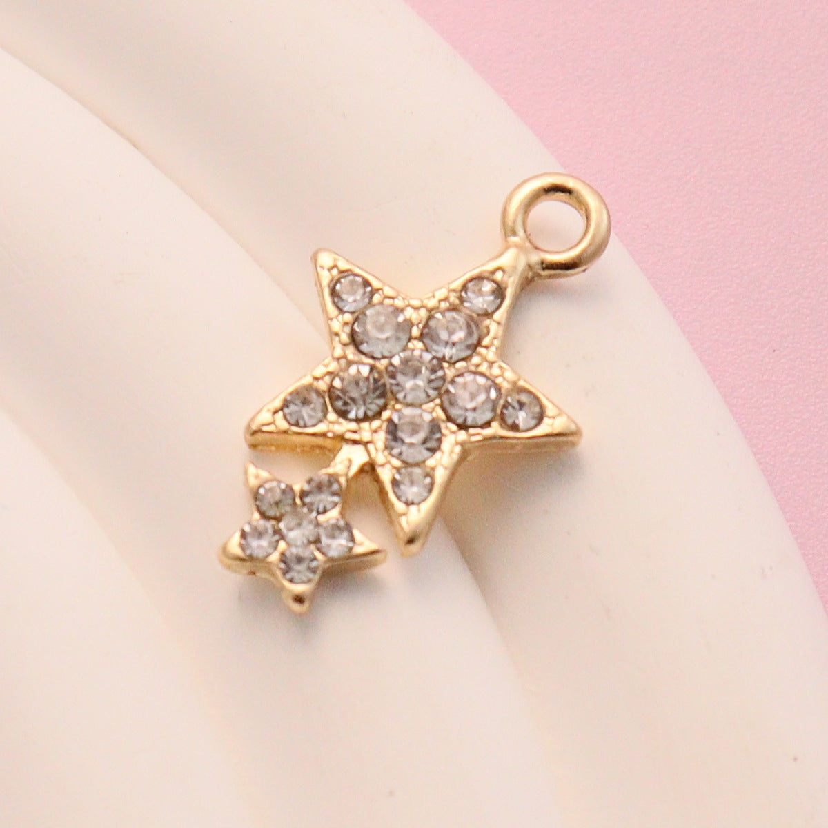 Cross Border Hollow Pentagram Diamond Inlaid Small Pendant Alloy Jewelry Accessories Diy Accessories Pendant Bracelet Clothing Material