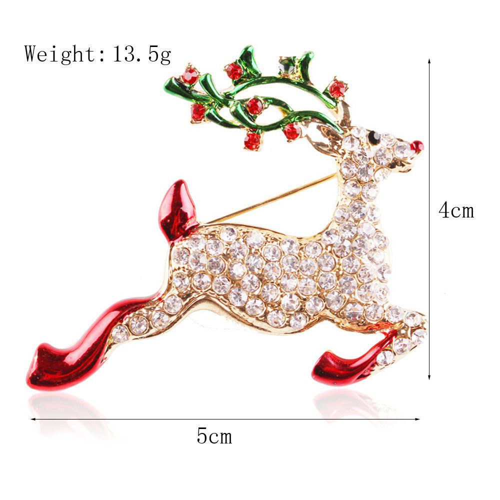 Women's Christmas Brooches Set - New Fashion Santa Tree Reindeer Wreath Snowflake Bell Pins
