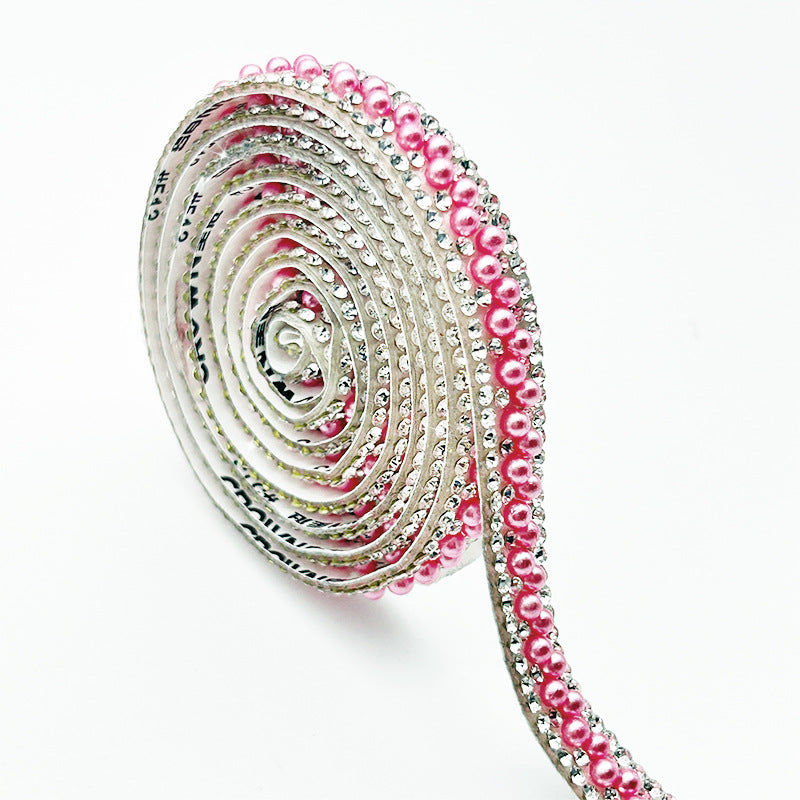 Pearl Rhinestone Strip, Self-adhesive Rhinestone Strip, Diy Jewelry Accessory, Shoe And Bag Decoration, Clothing Rhinestone Patch