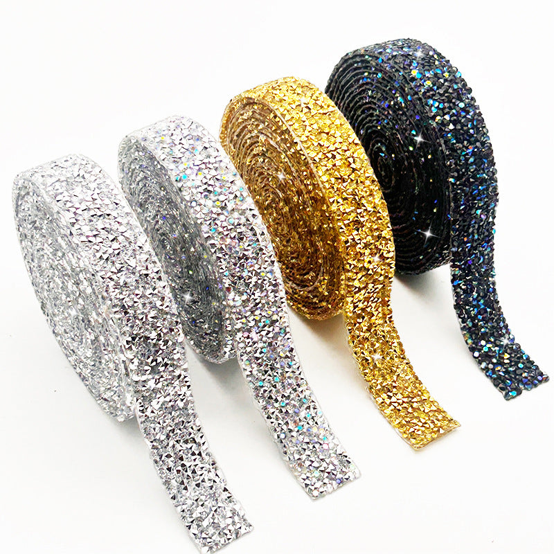 Resin rhinestone strip, self-adhesive rhinestone patch, clothing adhesive hot rhinestone DIY accessory rhinestone strip