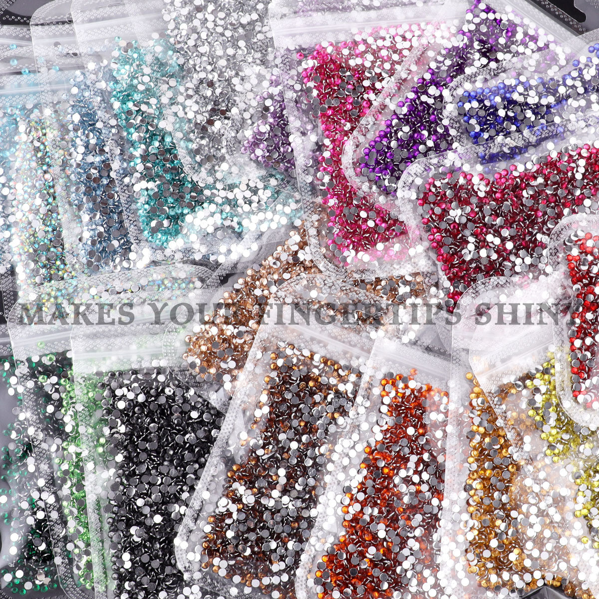 Bling Flashing White Flat Resin Rhinestones, Full Pack Solid Color Transparent Round Drills for Nail Art Decorations, Wedding Dress & Apparel Accessories