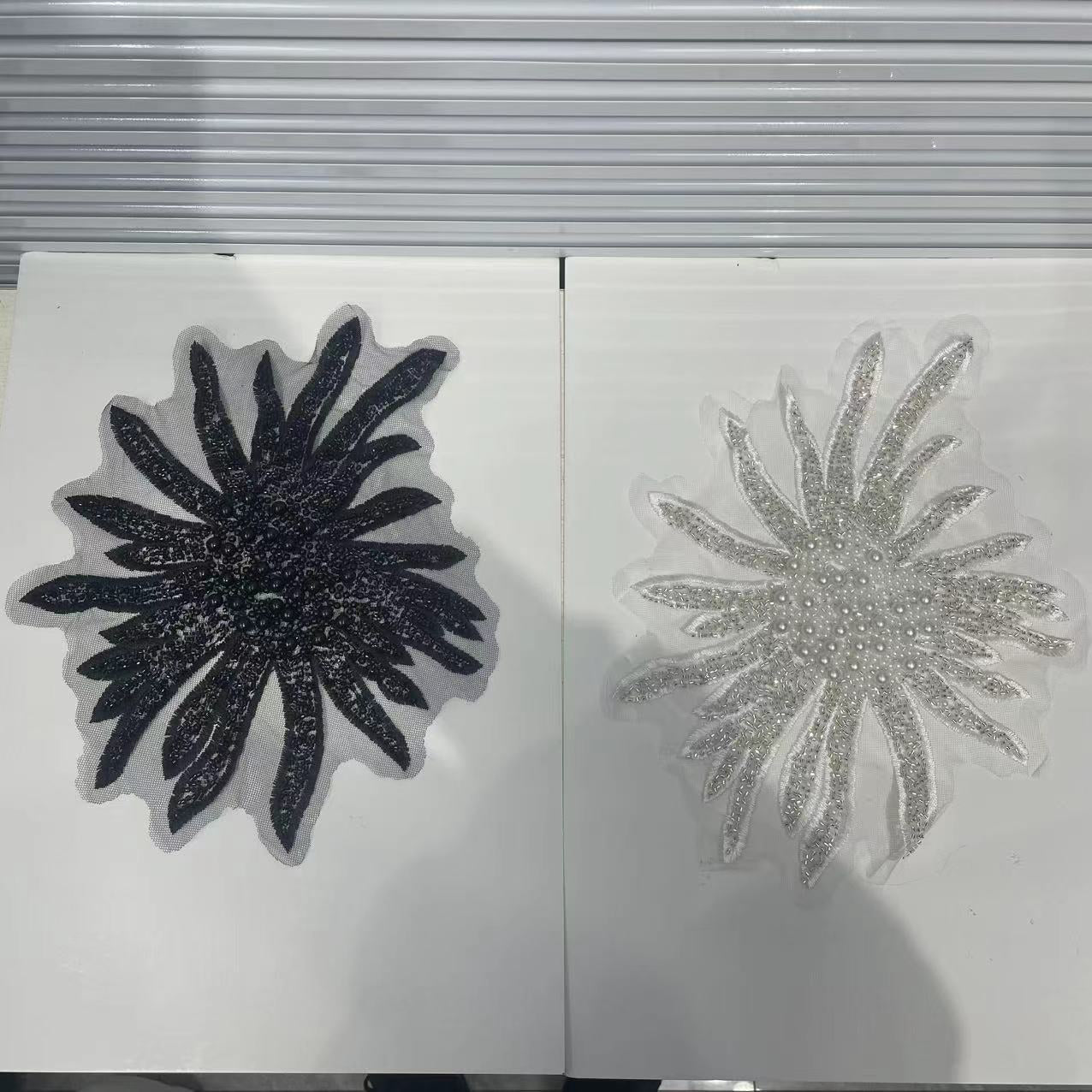 High-Quality Embroidery DIY Sequined Flower Beaded Lace Trim Collar Sewing Decor for Dresses & Garment Accessories