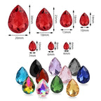 Teardrop Pointed Back Glass Rhinestones for DIY Crafts, Clothing & Bags - Real Silver Plated Base Sew-on Stones for Jewelry & Accessories