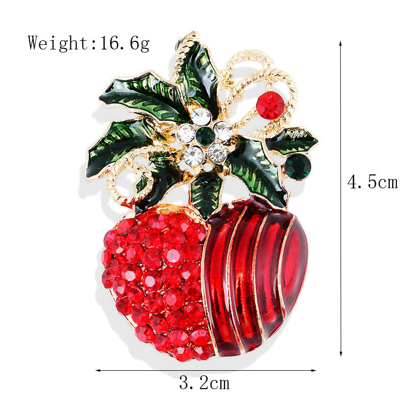 Women's Christmas Brooches Set - New Fashion Santa Tree Reindeer Wreath Snowflake Bell Pins