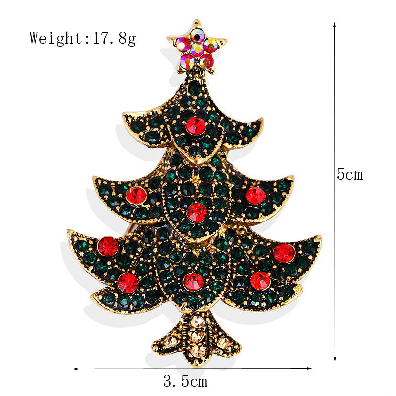 Women's Christmas Brooches Set - New Fashion Santa Tree Reindeer Wreath Snowflake Bell Pins