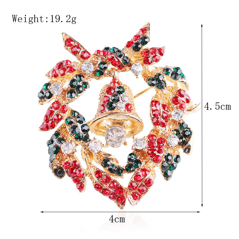 Women's Christmas Brooches Set - New Fashion Santa Tree Reindeer Wreath Snowflake Bell Pins