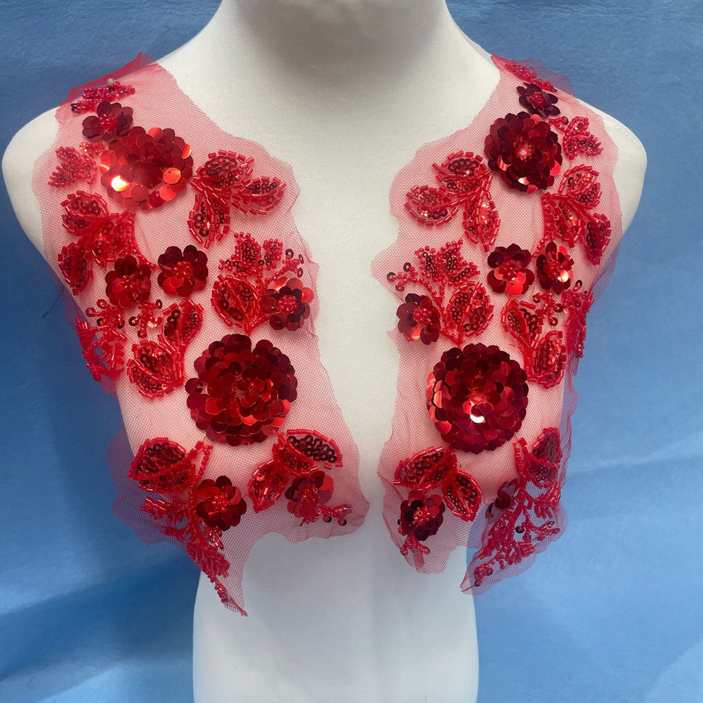 3D Lace Appliqué with Beading, Sequins & Embroidery – Sparkling DIY Patch for Wedding Dresses, Evening Gowns & Bridal Fashion Sewing Projects