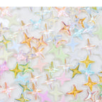 K9 Glass Mocha Aurora 4-Point Star Rhinestones – Flat-Back Iridescent Gems for Nail Art & Phone Charms