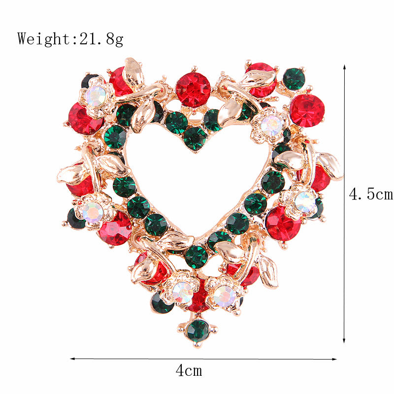 Women's Christmas Brooches Set - New Fashion Santa Tree Reindeer Wreath Snowflake Bell Pins