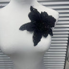 Large Floral Lace Appliqué with Embroidery, Sequins & Beading – Sparkling DIY Trim for Wedding Dresses, Evening Gowns & Bridal Fashion Accessories