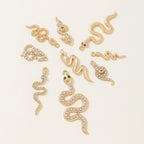 Cross Border New Diamond Inlaid Snake Shaped Alloy Pendant Bracelet Necklace Earring Accessories High-end Diy Material Accessories