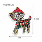 Women's Christmas Brooches Set - New Fashion Santa Tree Reindeer Wreath Snowflake Bell Pins