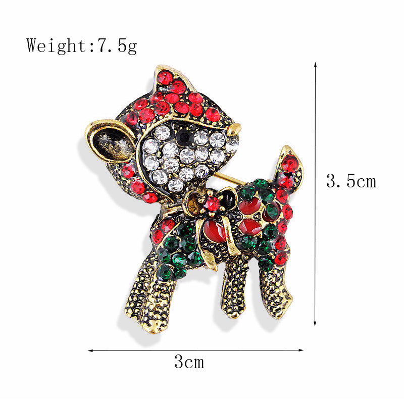 Women's Christmas Brooches Set - New Fashion Santa Tree Reindeer Wreath Snowflake Bell Pins