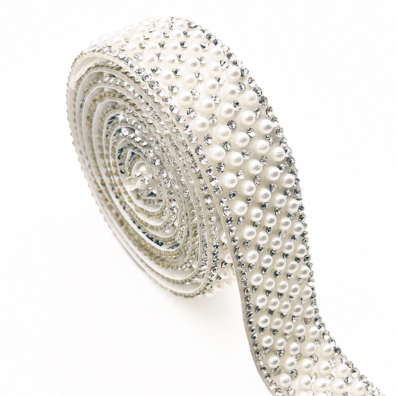 Pearl Rhinestone Strip, Self-adhesive Rhinestone Strip, Diy Jewelry Accessory, Shoe And Bag Decoration, Clothing Rhinestone Patch