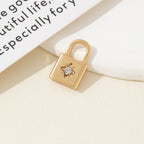 Diamond Studded Lock Pendant, Heart-shaped Lock, Fake Lock Bracelet, Earring Material, Luggage, Clothing Decoration, Diy Alloy Jewelry Accessories