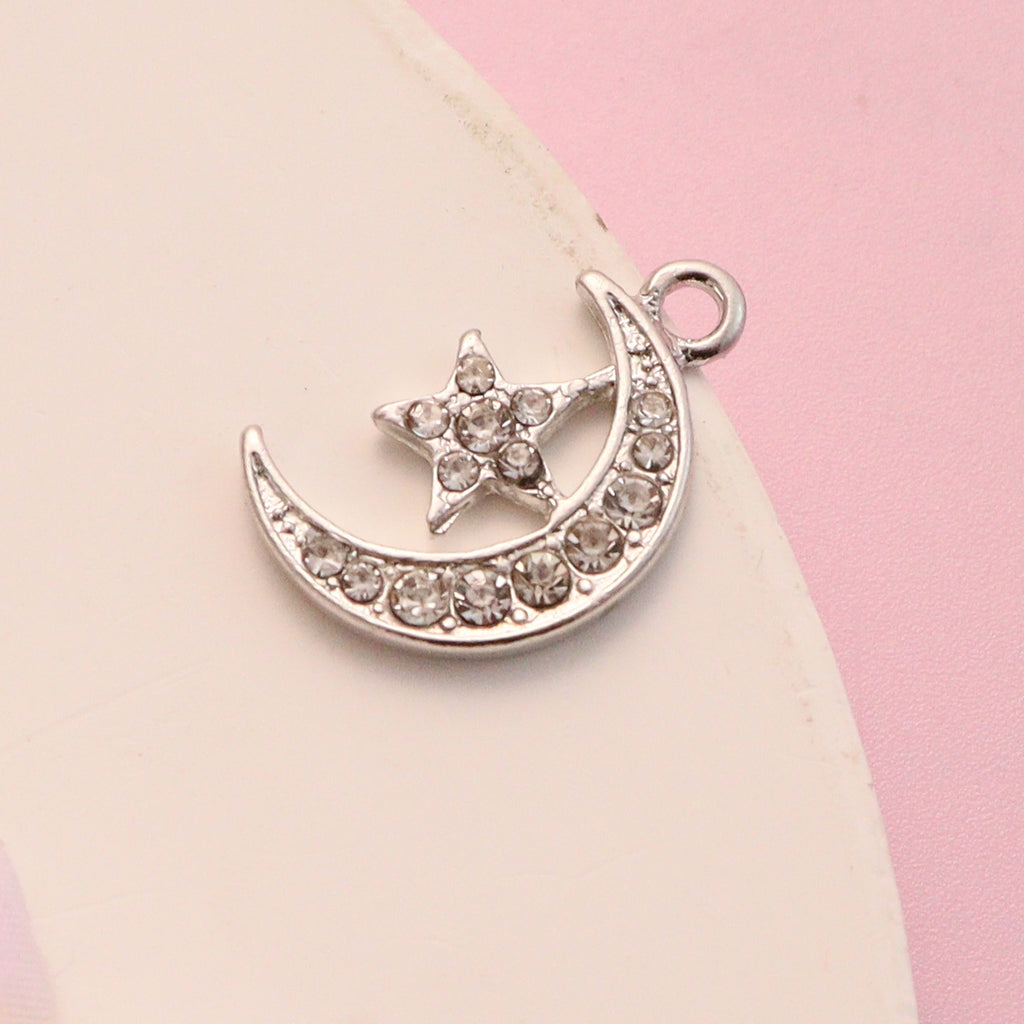 Vintage Star Moon Hollow Pendant Handmade Star Moon Pendant Bracelet Necklace Accessories DIY Alloy Accessories