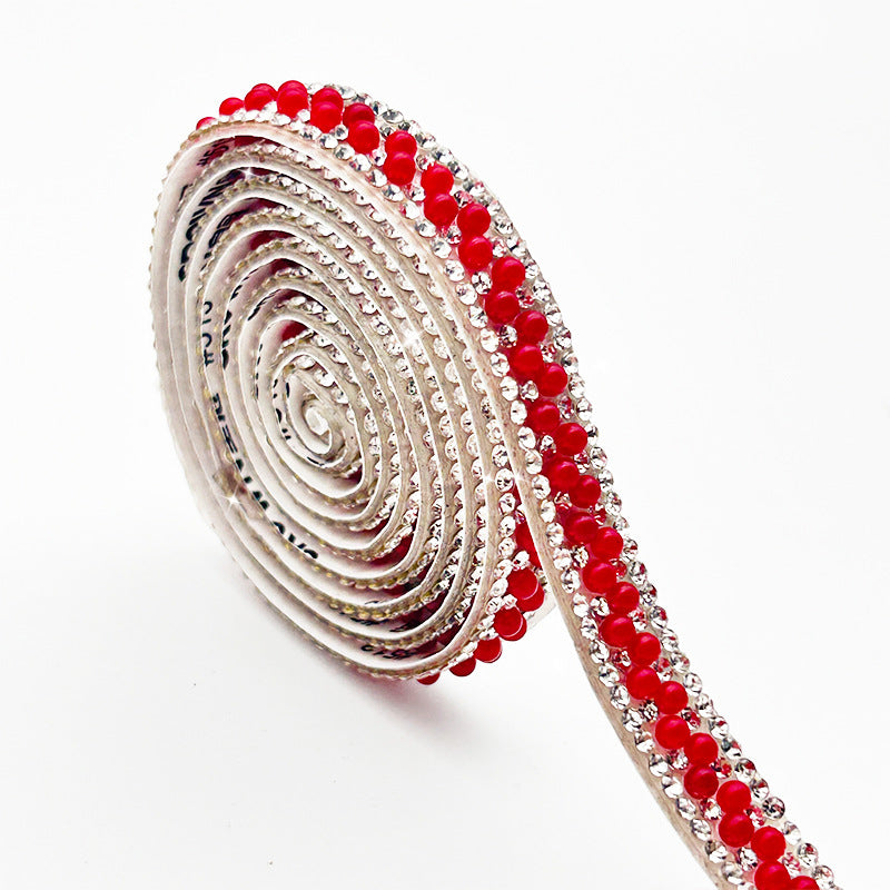 Pearl Rhinestone Strip, Self-adhesive Rhinestone Strip, Diy Jewelry Accessory, Shoe And Bag Decoration, Clothing Rhinestone Patch