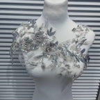 Multicolor Lace Trim with Embroidered Flowers, Crystal Glass Rhinestones & Beading – Sparkling DIY Appliqué for Wedding Dresses, Evening Gowns, Stage Costumes & Fashion Sewing Projects