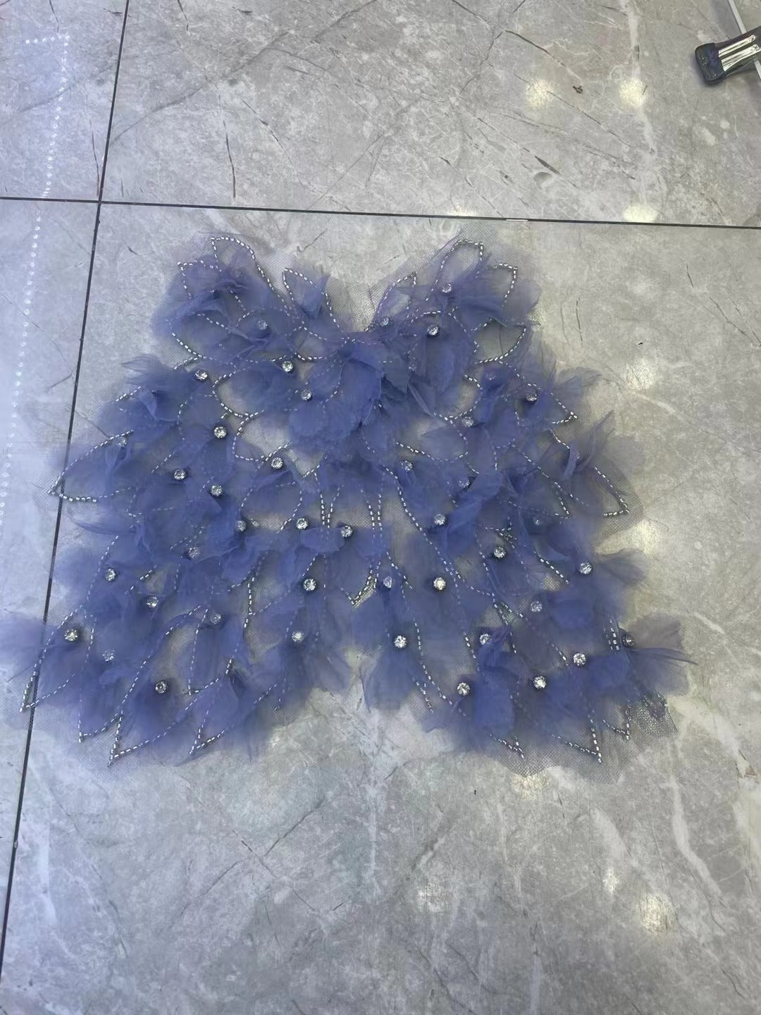 Ultra-Embellished Boho-Chic Bustier Floral Appliqué – Heavy Beaded & Sparkling DIY Trim for Evening Gowns, Stage Costumes & Ethereal Bridal Fashion Accessories