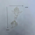 Koi Fish Inspired Heavy Embellishment Trim – Lustrous White Shell Pearls, Tiny Seed Beads & Silver Thread Appliqué for Bridal Gowns, Evening Wear & Luxury DIY Fashion Accessories