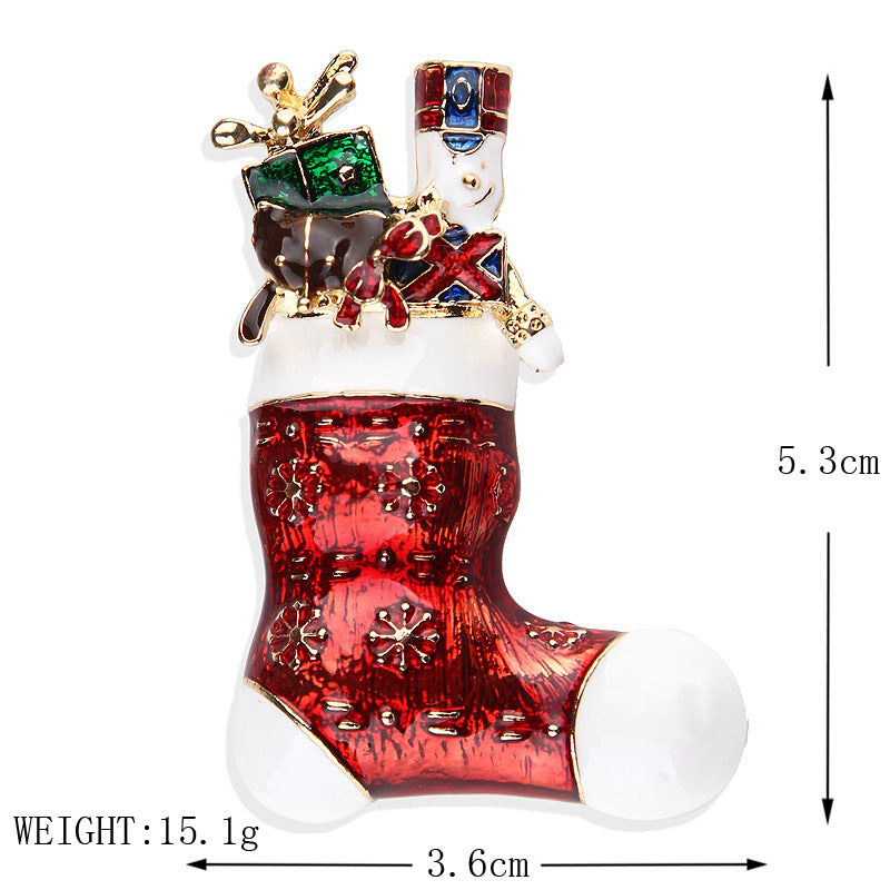 Women's Christmas Brooches Set - New Fashion Santa Tree Reindeer Wreath Snowflake Bell Pins