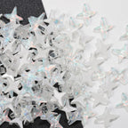 K9 Glass Mocha Aurora 4-Point Star Rhinestones – Flat-Back Iridescent Gems for Nail Art & Phone Charms