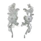 Ultra-Embellished Beaded 3D Floral Sleeve Appliqué – Ethereal DIY Trim for Evening Gowns, Stage Costumes & Bridal Fashion Accessories