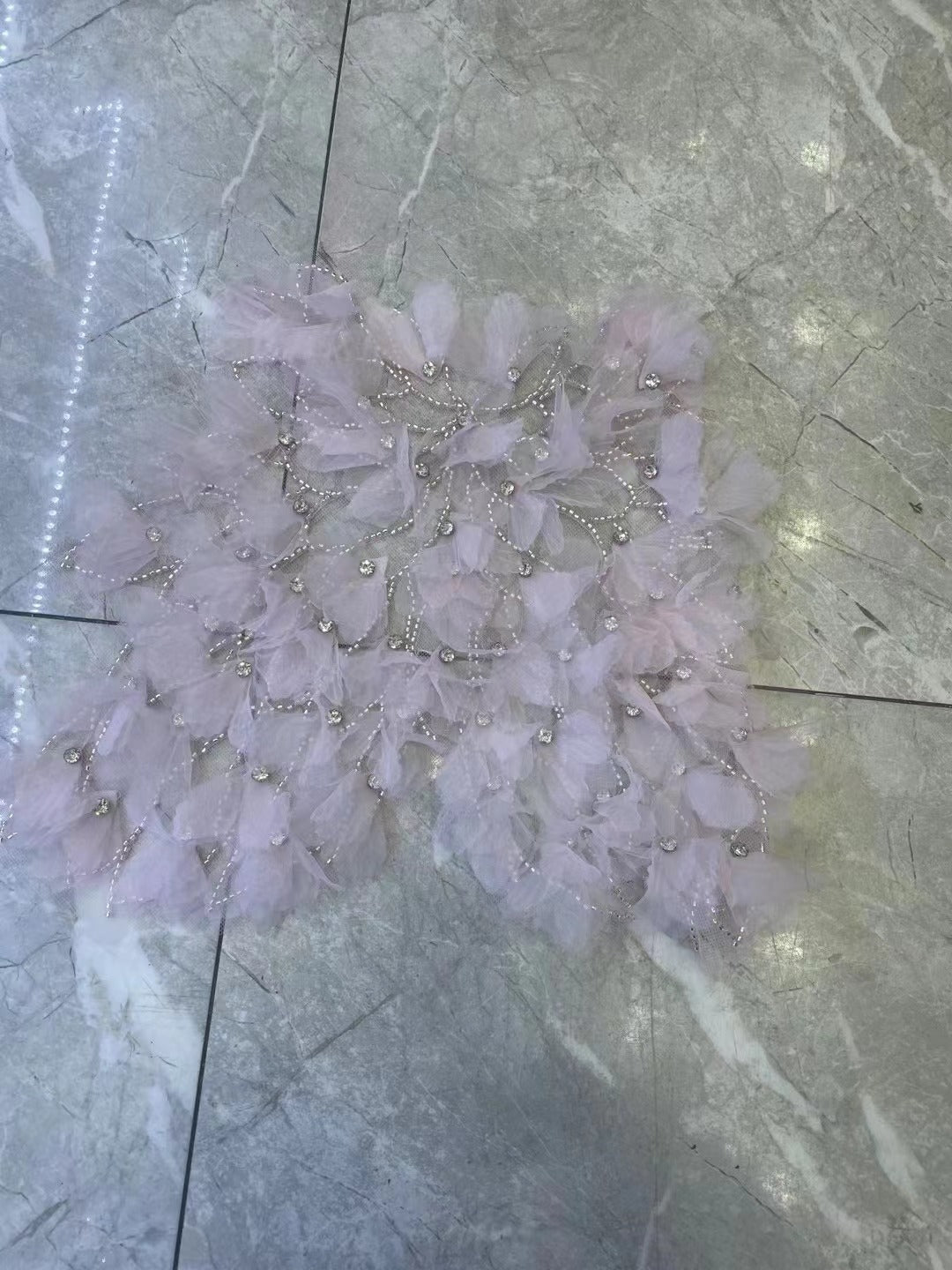 Ultra-Embellished Boho-Chic Bustier Floral Appliqué – Heavy Beaded & Sparkling DIY Trim for Evening Gowns, Stage Costumes & Ethereal Bridal Fashion Accessories