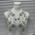 Heavy - Duty Appliqué Embroidered Collar Flower with Beading - 3D Beaded Embroidery for Wedding Dress DIY, Hot - Selling Accessory
