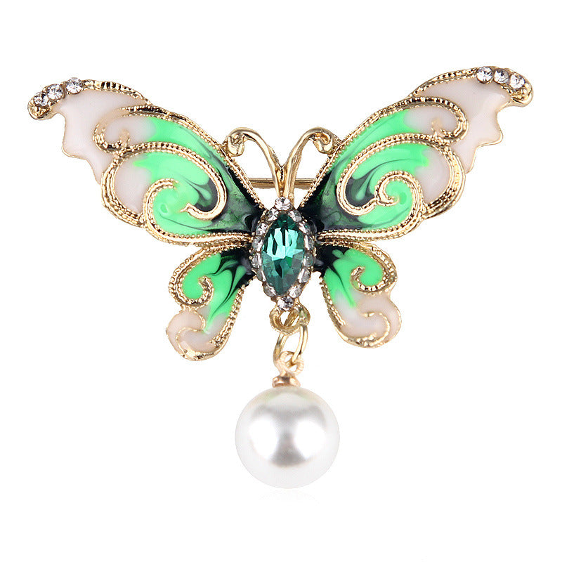Korean Style Fashionable Cartoon Simple Enamel Alloy Cloud & Butterfly Brooch Pin for Women's Clothing Accessories