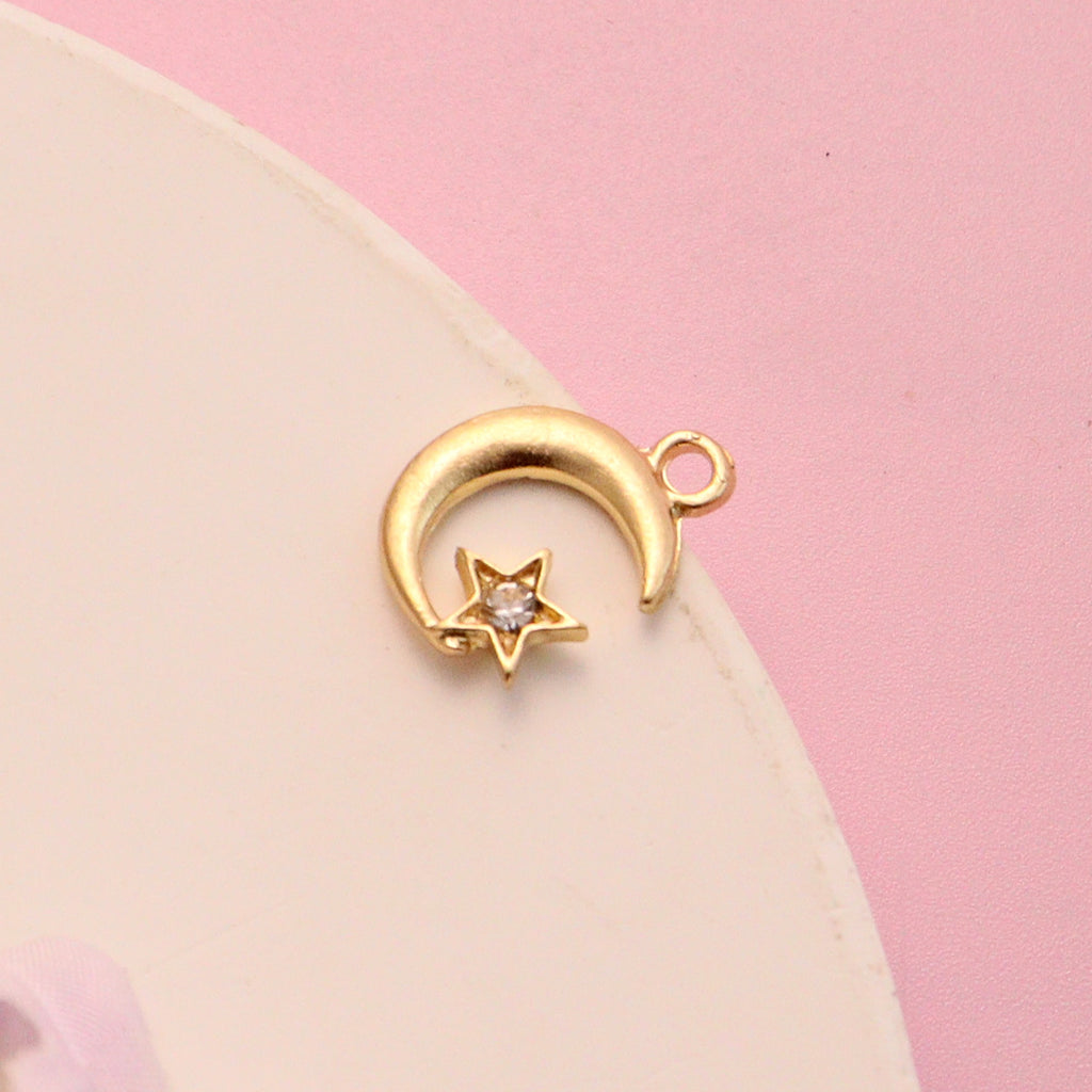 Vintage Star Moon Hollow Pendant Handmade Star Moon Pendant Bracelet Necklace Accessories DIY Alloy Accessories