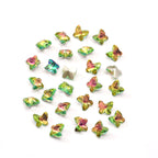 Crystal Butterfly Gradient Pointed-Back Nail Rhinestones – DIY Nail Art Supplies, Special-Shaped Glass Gems for Press-On Manicure Decorations