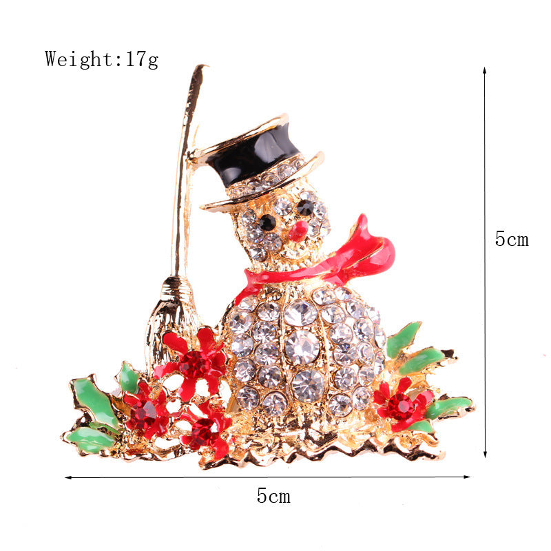 Women's Christmas Brooches Set - New Fashion Santa Tree Reindeer Wreath Snowflake Bell Pins
