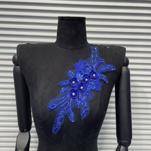 3D Embroidered Lace Floral Appliqué – Decorative Trim with Intricate Lace Flowers for Dresses, Clothing Accessories & DIY Fashion Projects