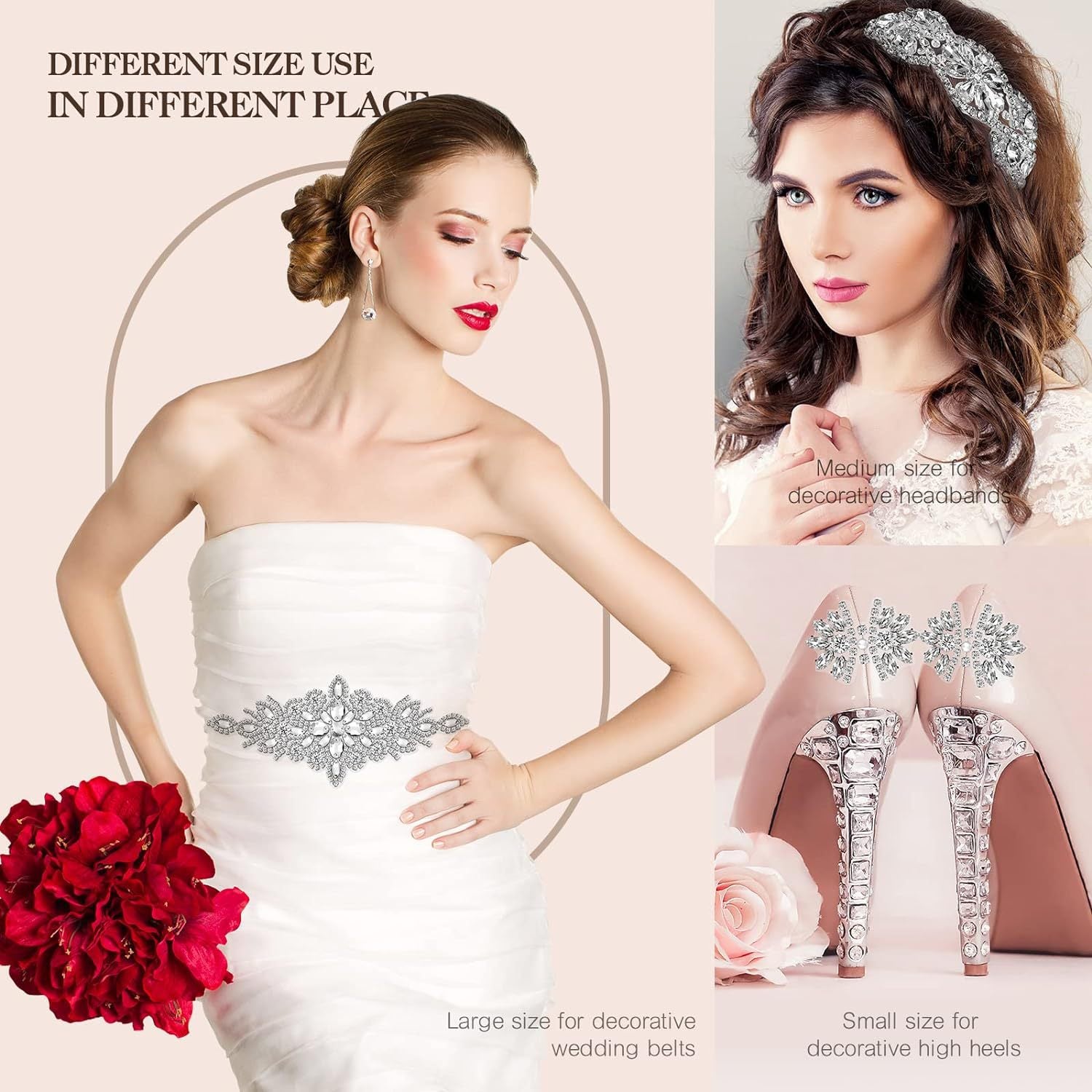 9 Pcs Rhinestone Applique Patches with Back Glue, Sparkling Iron-on Gems for Dancewear, Performance Costumes, Ice Skating Dress, Garment Embellishment